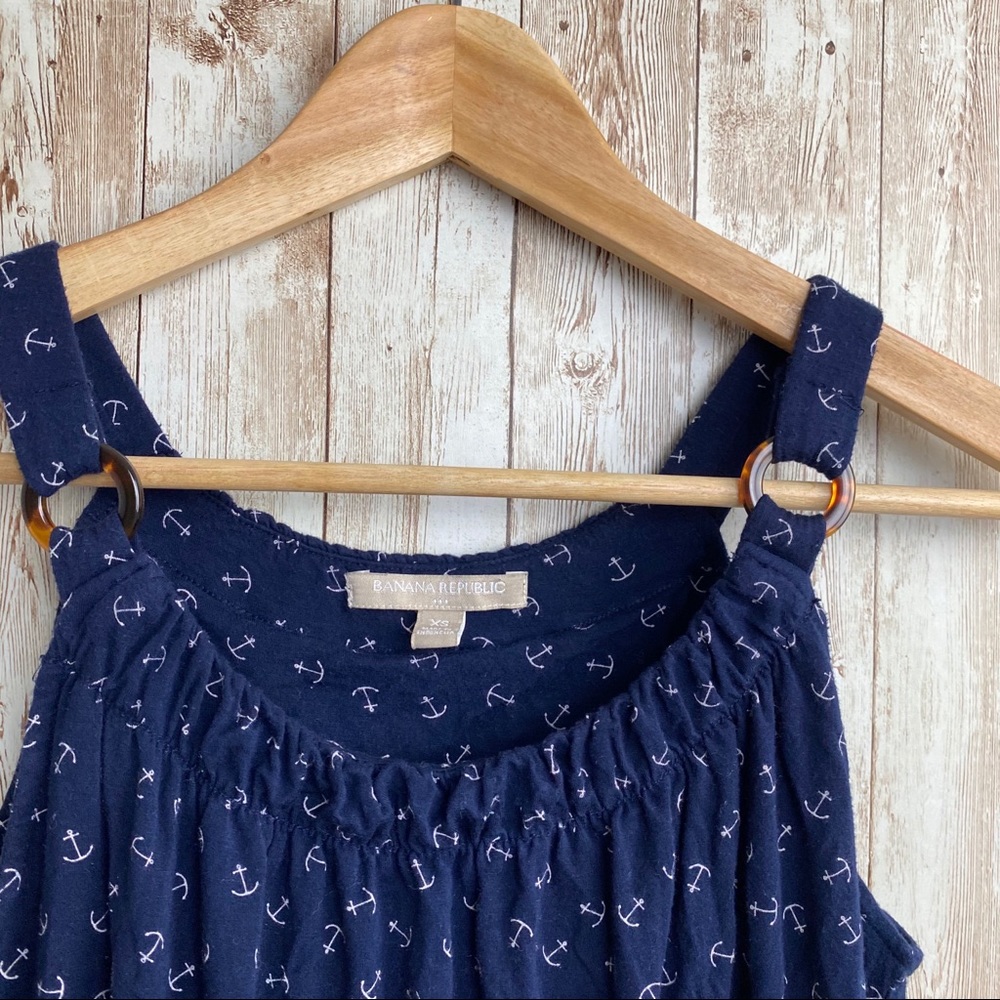 BANANA REPUBLIC Top blue with anchor pattern - Picture 9 of 9